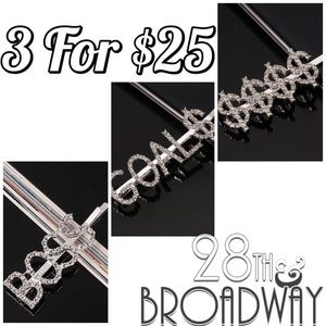 Rhinestone Word Pins,Hair Clips, Barrette Hair Set